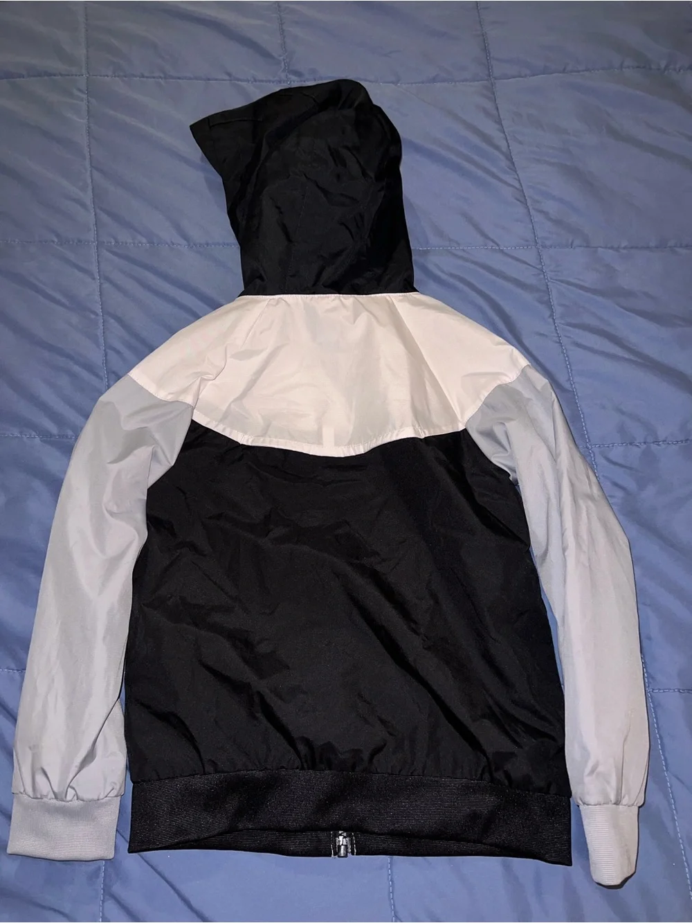 Nike Black & White Kids' Hooded Rain Jacket